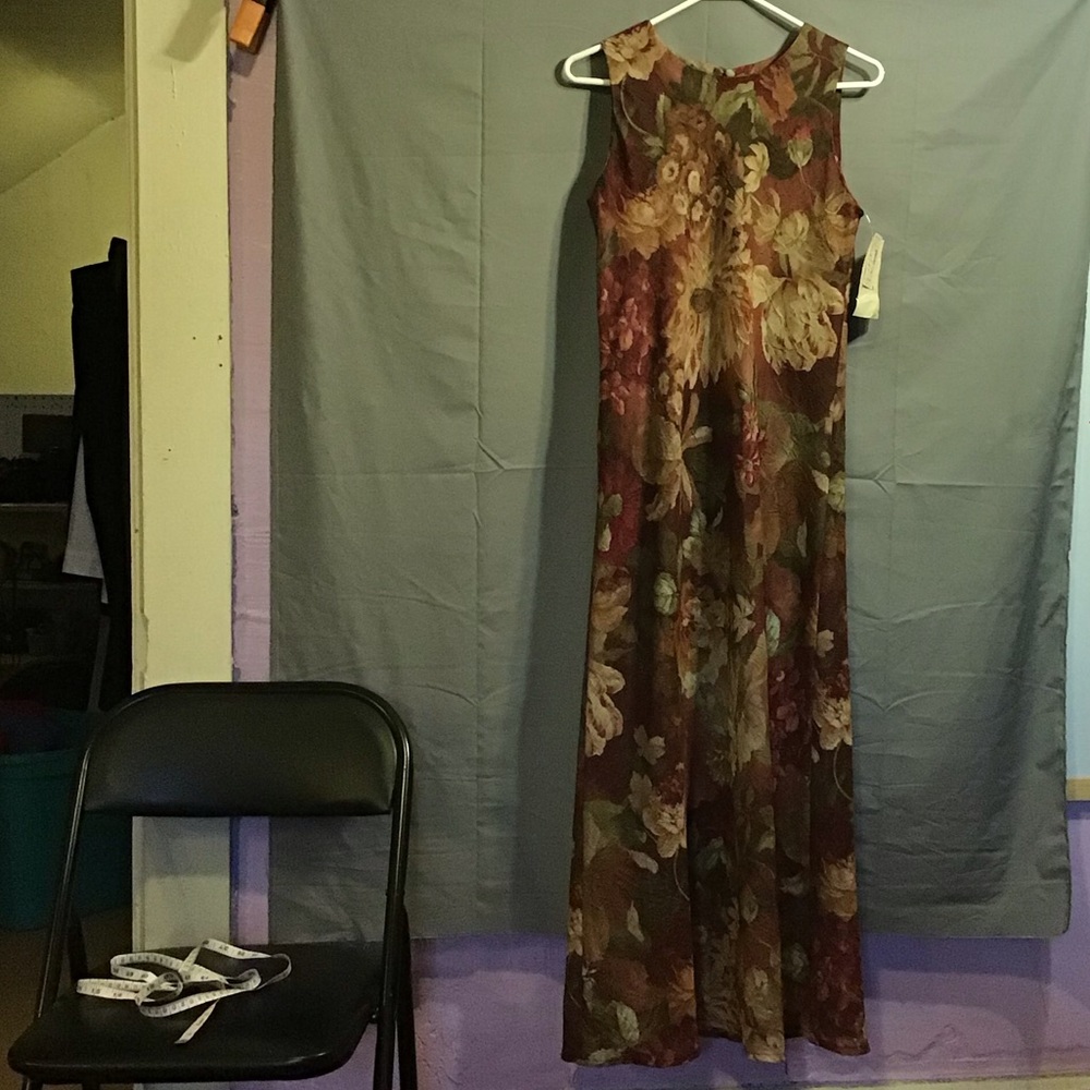 SHERI MARTIN dress sz 8 petite brown NWT Floral - Picture 2 of 6